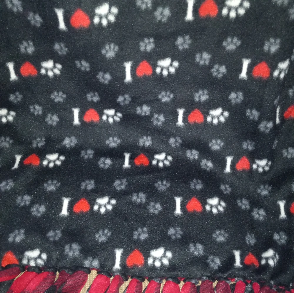 Dog Flannel Fleece Blanket, no tie, reversible
